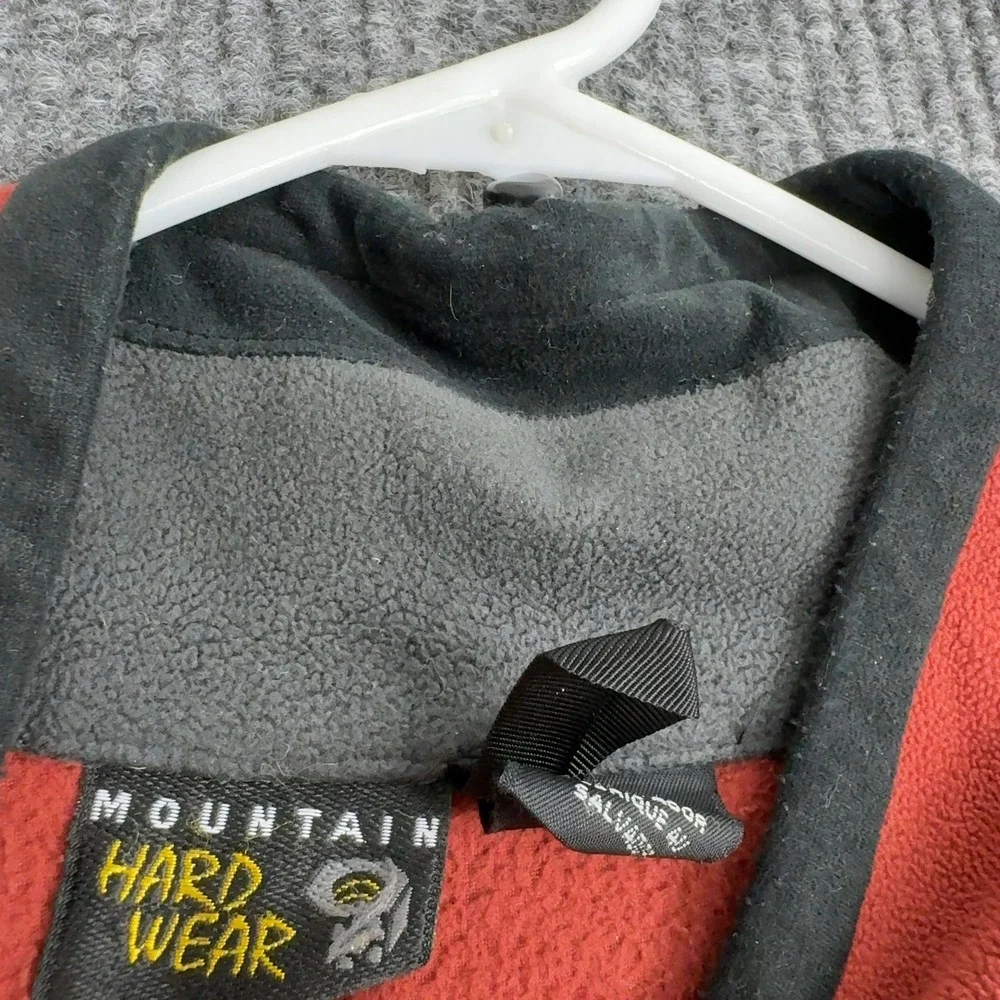 Mountain Hardwear Fleece Jacket Mens XL Red Grey Polyester Full‎ Zip Gorpcore